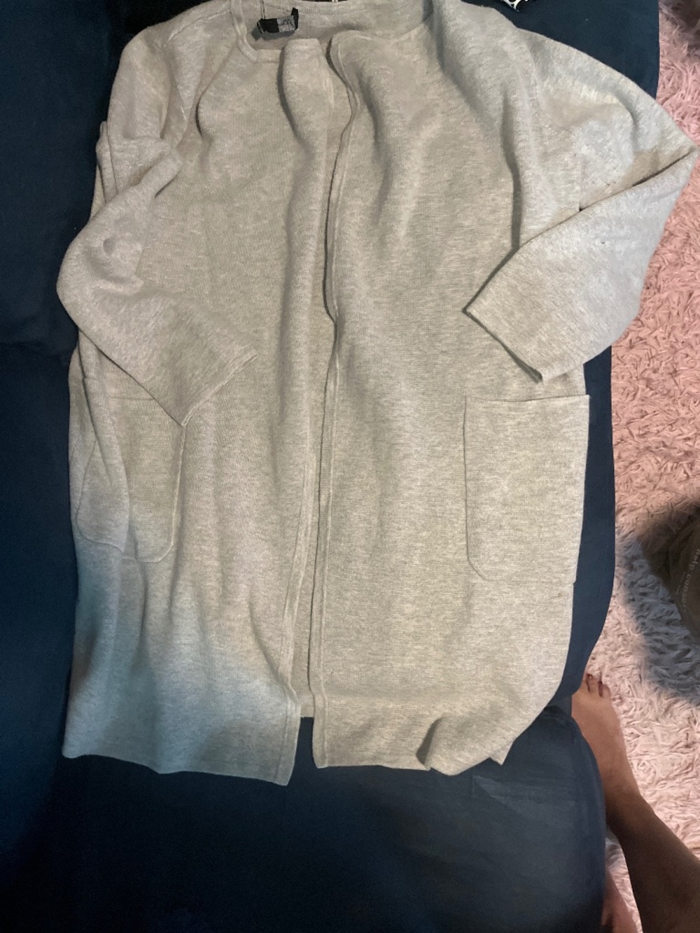Long open gray sweater or jacket J Crew cardigan S